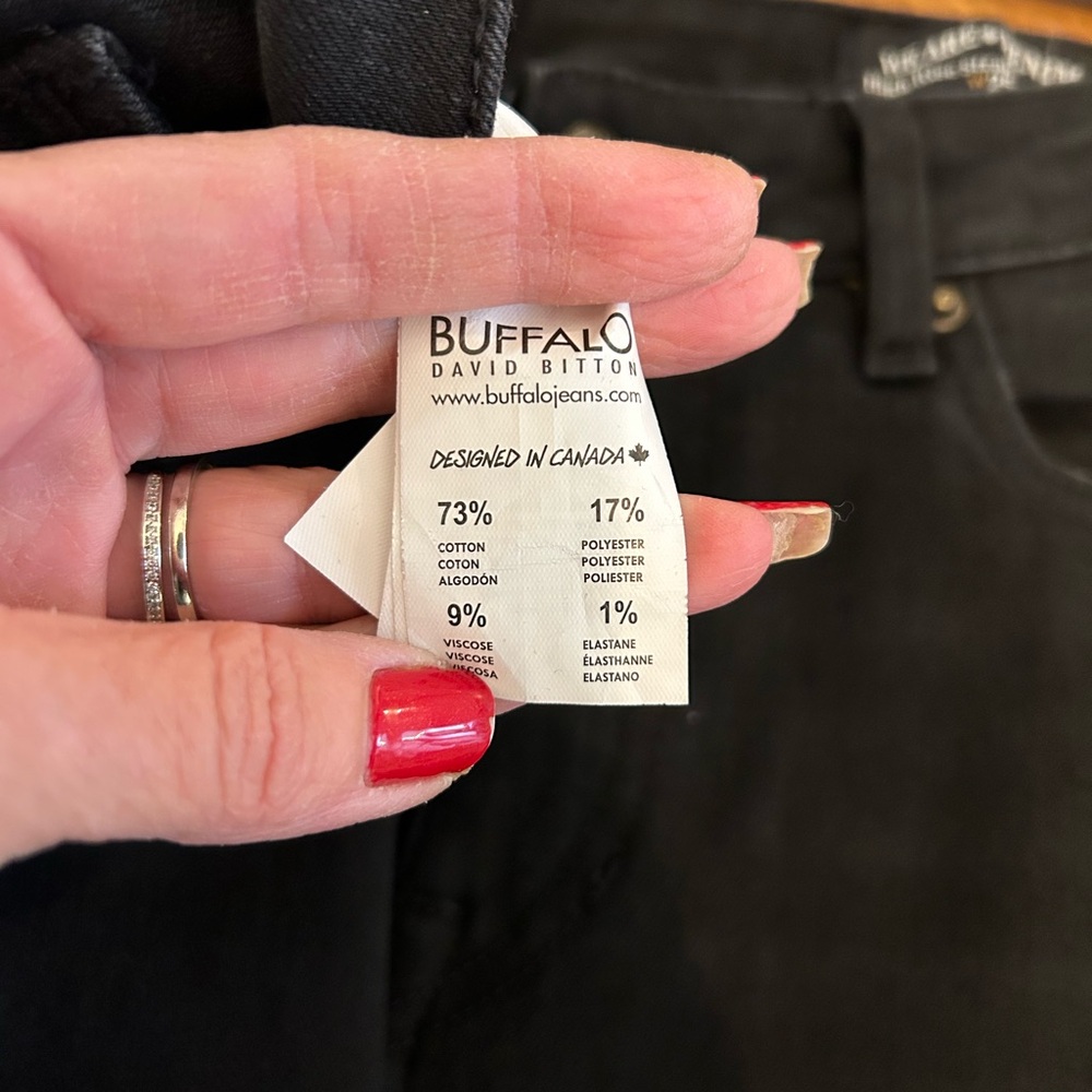 Buffalo David Bitton Black Straight Leg Jeans Classic Style❤️Hight rise❤️25 - Picture 9 of 10